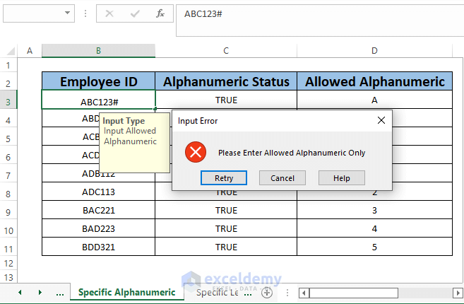 Input Error-Excel Data Validation Alphanumeric Only