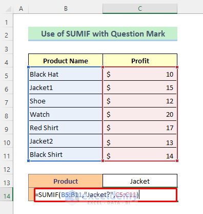 SUMIF with Text and Question Mark for Missing Character in a Specific Position