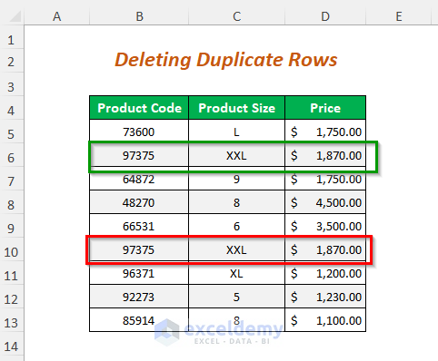 deleting duplicate rows