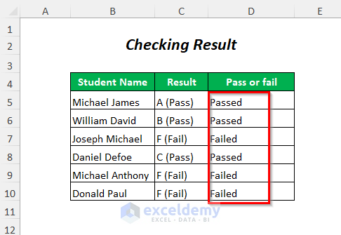 checking result with VBA