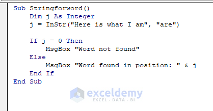 searching substring for word