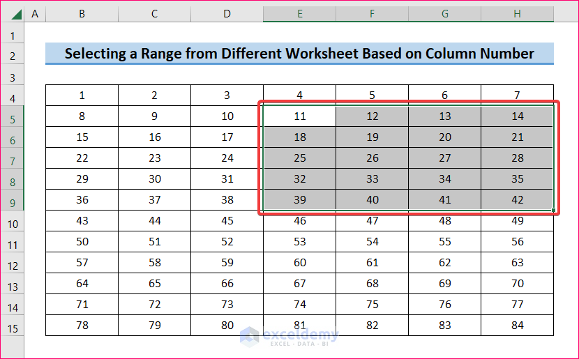Select a Range from Different Worksheet