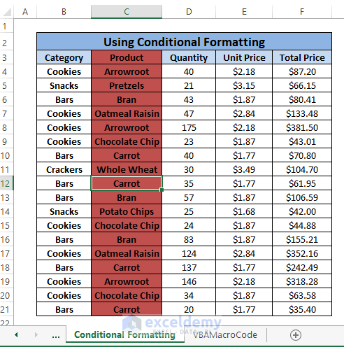 conditional formatting result-How to Highlight Selected Cells in Excel