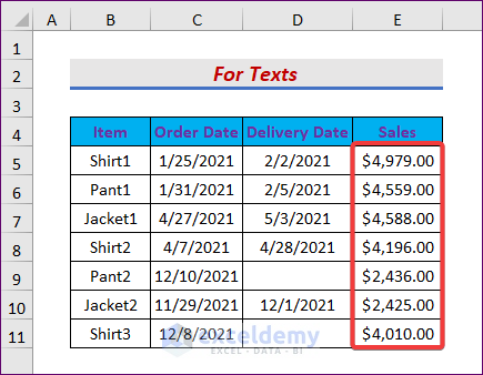 Conditional Formatting Based On Another Cell Range for Texts