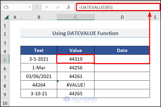 Using Datevalue function to convert text to date and time in Excel