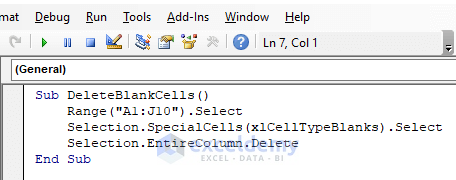 VBA to Delete Columns with Blank Cells in Excel