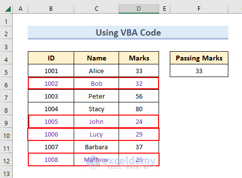 Using VBA Code to Change Font Color Based on Value of Another Cell in Excel