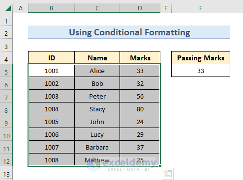 Selecting Data Range to Change Font Color Based on Value of Another Cell in Excel