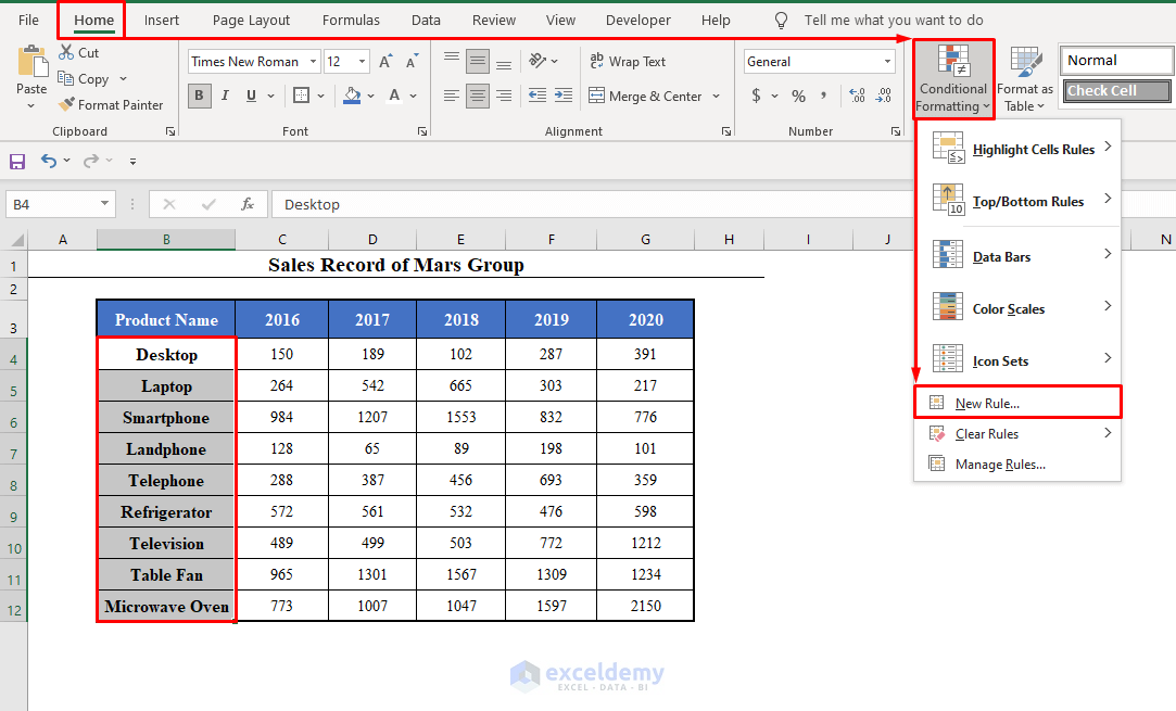 Selecting Single Column to Apply Conditional Formatting Based on Multiple Values of Another Cell in Excel