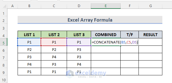 Array Formula to Find Duplicate Rows Based on Multiple Columns in Excel