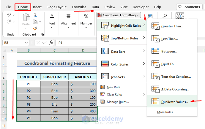 Excel Finding Duplicate by Conditional Formatting Based on Multiple Columns in Excel