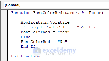 If Font Color is Red Then Return Certain Word in Excel