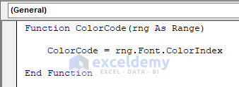 If Font Color Is Red then Return the Color Code 