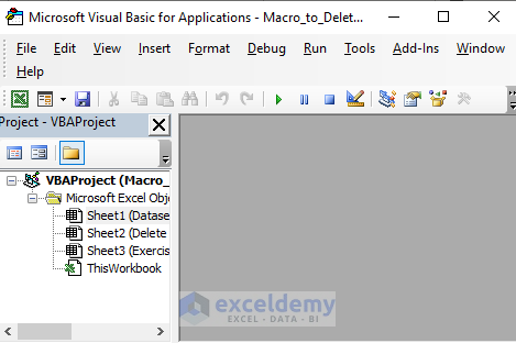 Inserting VBA Window in Excel Workbook