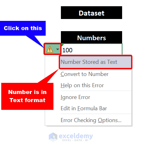 numbers stored as text in excel