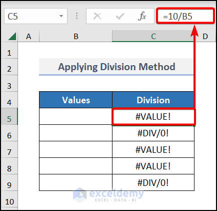 Applying Division Method for Null vs Blank
