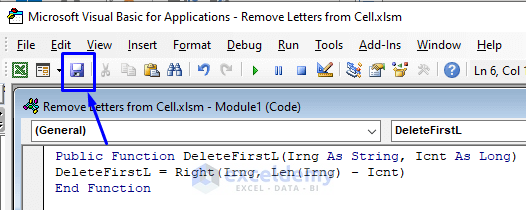 Remove First Letters from Cell with VBA in Excel