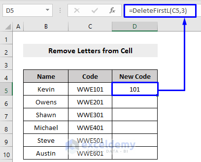 Remove First Letters from Cell with VBA UDF in Excel