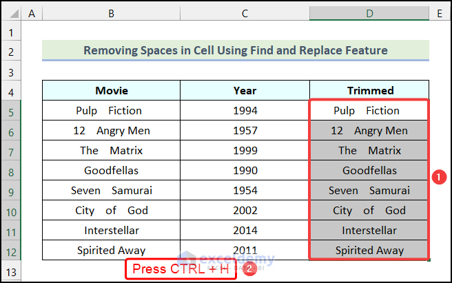 Utilizing the keyboard shortcut to access the Find and Replace feature