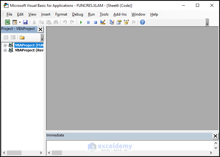 Microsoft Visual Basic for Applications window