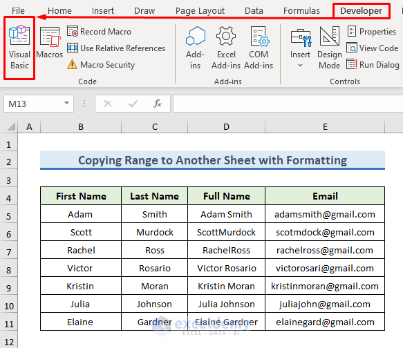 Inserting Macro to Use VBA to Copy Range to Another Sheet with Formatting