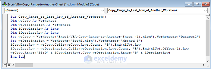 Writing VBA Code to Copy Range of Another Workbook