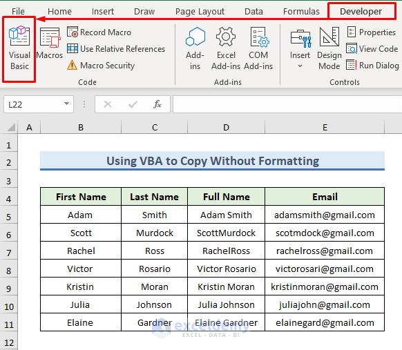 Opening VBA Editor Code to Copy Range to Another Sheet without Formatting 