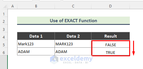 use of autofull to determine whether the data 1 or data 2 is same or not
