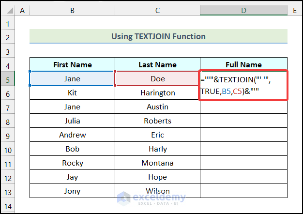 Utilizing TEXTJOIN function to Concatenate Apostrophe in Excel