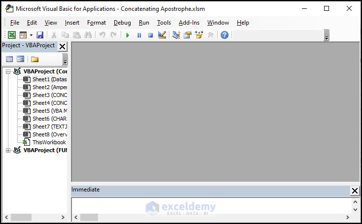 Microsoft Visual Basic for Applications window