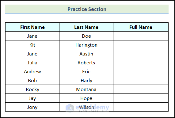 Sample Practice Section provided in each worksheet of the Practice Workbook.