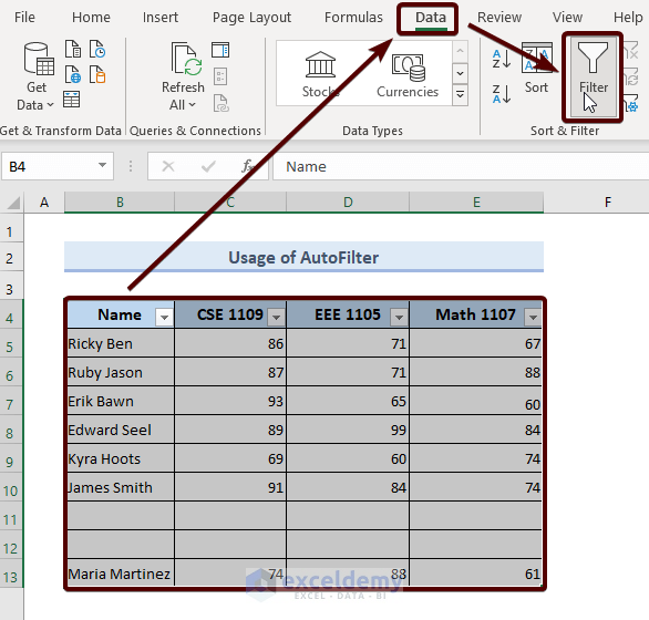 Delete Blank Cells in Excel Using AutoFilter