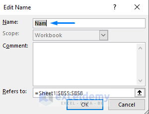 Edit the Defined Names