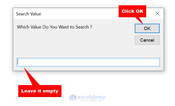 leave the field empty in search box