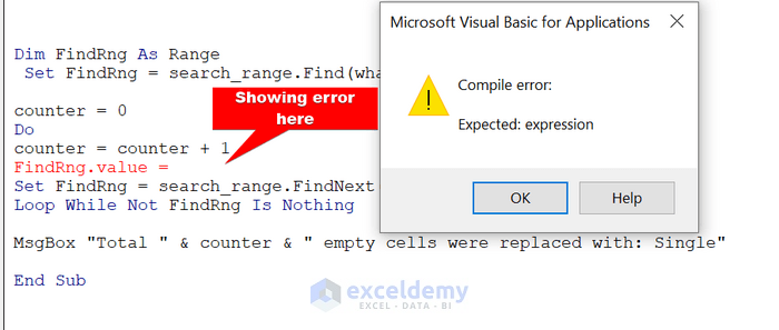 error in the VBA code