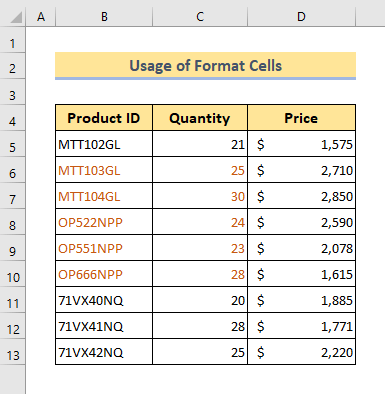 Highlighted texts in Excel