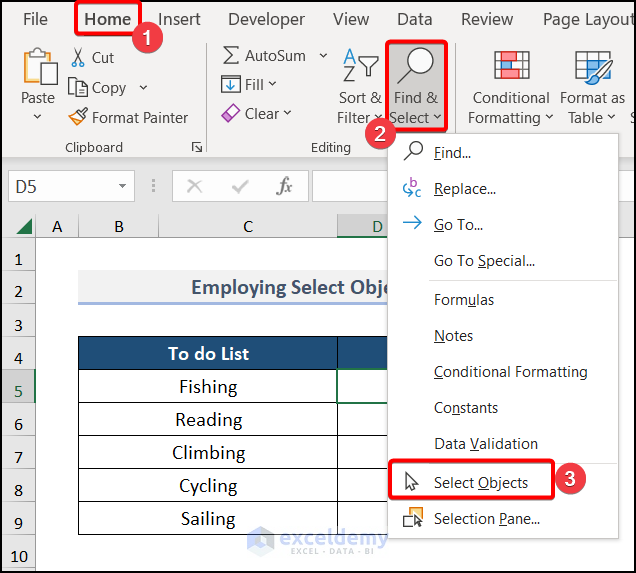 Employing Select Object Tool to Remove Checkboxes
