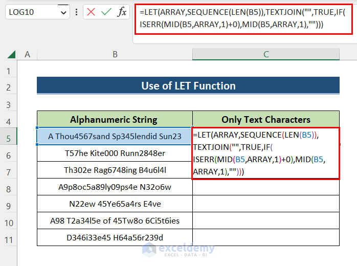 Use LET Function in Excel