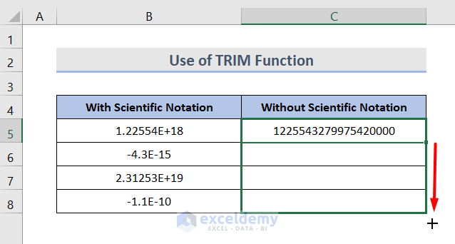 Use of TRIM Function
