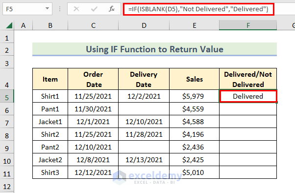 Inserting Formula to Return Value if Cell is Blank