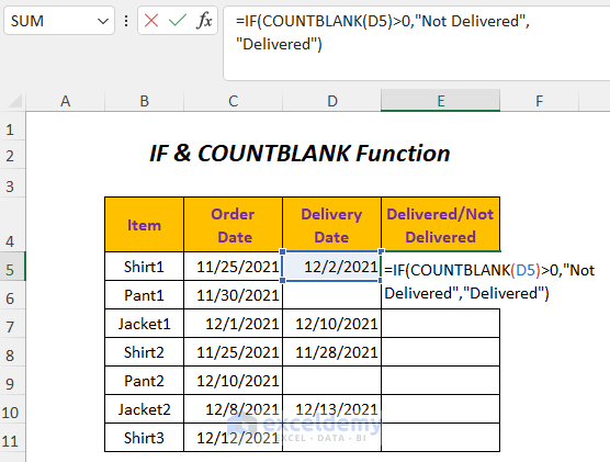 IF+COUNTBLANK function