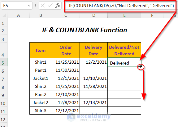IF+COUNTBLANK function
