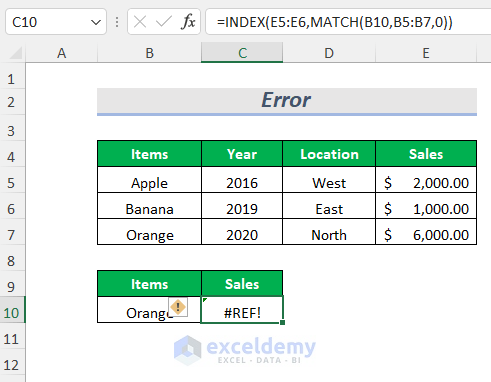 #REF error for Index function