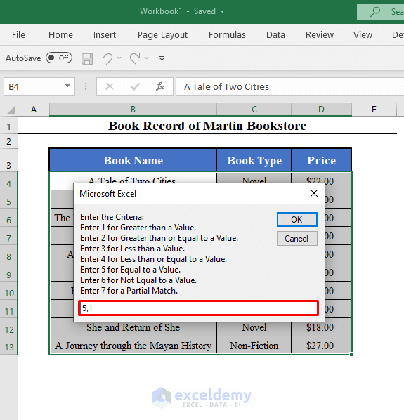 Entering Input to Copy Data from One Workbook to Another Based on Criteria Using Macro in Excel