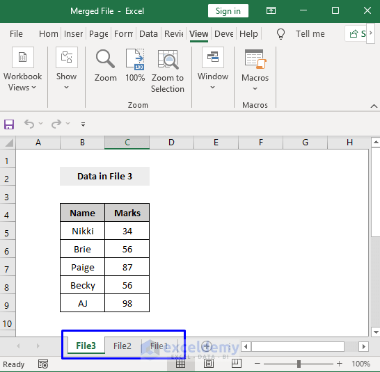 merge multiple excel files into one sheet vba into individual sheets in new workbook