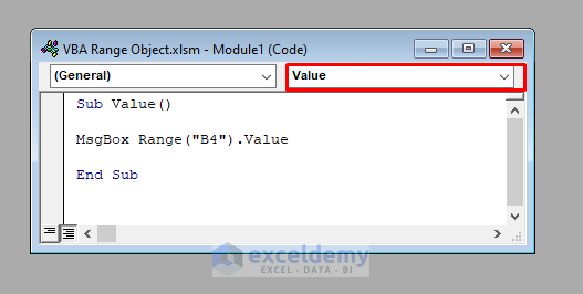 Value Property of the Range Object of VBA in Excel