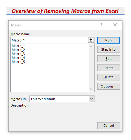 remove macros from excel