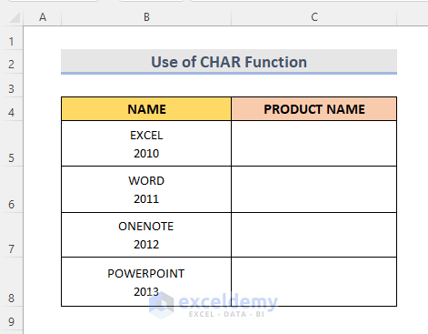 Excel Formula to Split Text Using CHAR Function