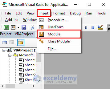 Placing Module from Insert Tab