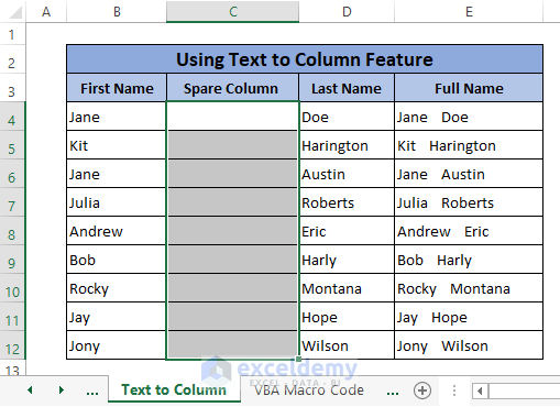 text to column-Remove Trailing Spaces in Excel